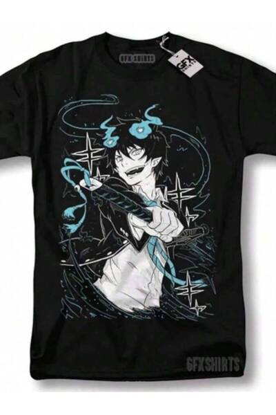 25W Blue Exorcist Rin Okumura Shirt Kawaii Strip Horror Anime Manga Graphic T...