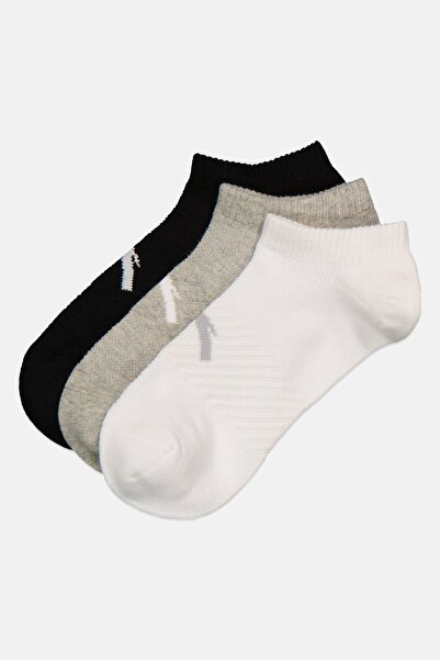 Anta Kids Boy 3 Pieces Brand Logo Ankle Socks, Multicolor