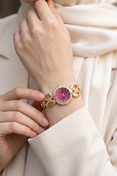 InStyle Stylish Ring Chain Claret Red Women's Wristwatch