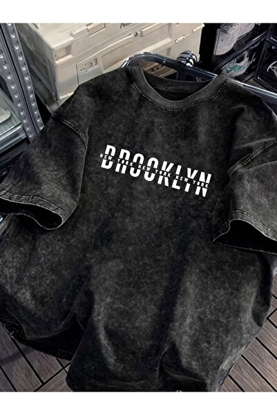 HOFFNUNG Unisex Oversize Vintage Washed Street Style Μόδα του δρόμου Βαμβακερ...