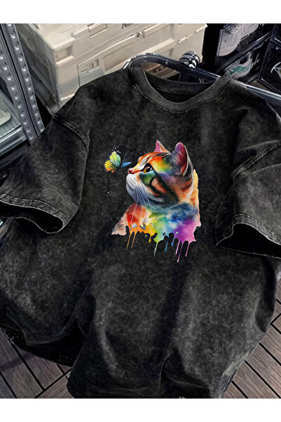 Pink Sky Unisex Oversize Vintage Washed Street Style Μόδα του δρόμου Βαμβακερ...