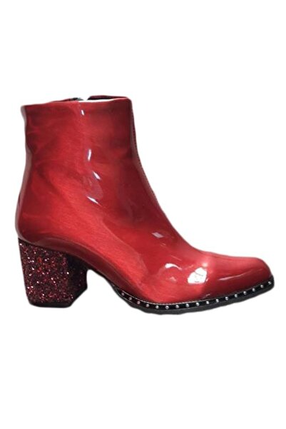 OEM Botina moderna cu design de sclipici pe toc, nuanta de marsala