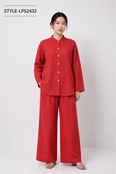 LINELLE Women's Relaxed Fit Linen Blend Co-Ord Set