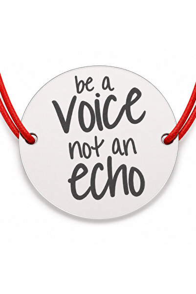Simoshop Brățară argint 925 cu bănuț Be a voice not an echo, șnur reglabil — ...
