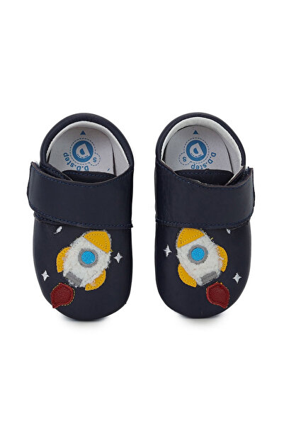 D.D.step Papuci de casă pentru copii, băieți, din piele, cu velcro, negri, Ra...