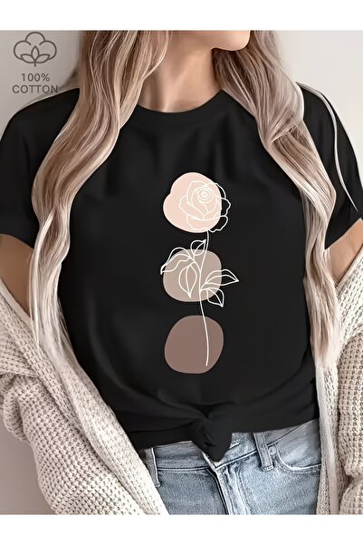 puolikuu Unisex Comfortable Fit Tshrit Printed Tshirt