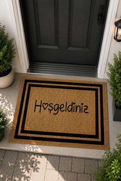 Zetahalı Welcome Patterned Door Front Carpet Mat