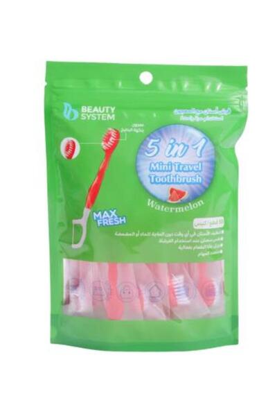 BEAUTY SYSTEM Toothbrush and toothpaste with dental floss, watermelon flavor,...