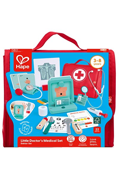 Hape Set de joaca, Hape, rechizite pentru doctor, 22 de piese