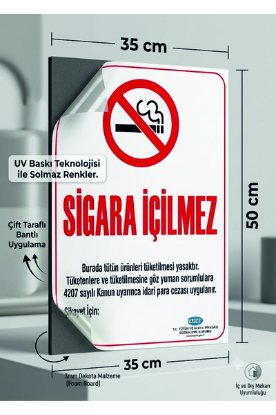 doğa reklam salihli Sigara İçilmez Uyarı Levhası 4207 Sayılı Kanun Uyarınca -...