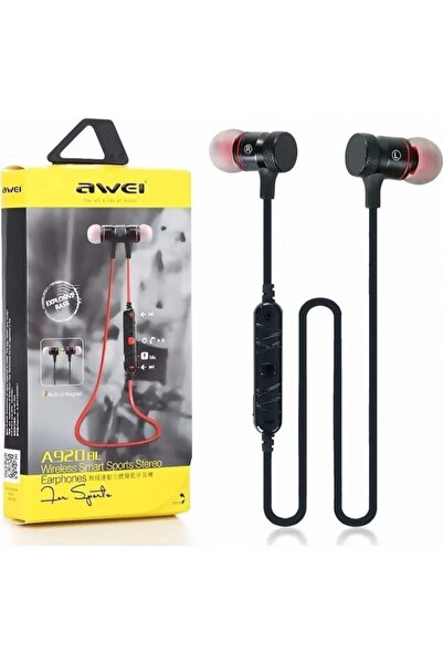 AWEI Ασύρματα ακουστικά Bluetooth με ενσωματωμένο μικρόφωνο και μαγνήτη, μαύρ...