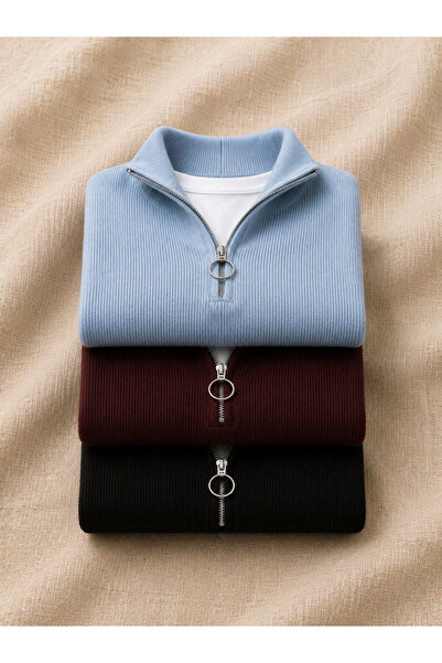 pepule 3-Pack Advantageous Men's Casual Half-Zip Winter Knitwear Thessaloniki...