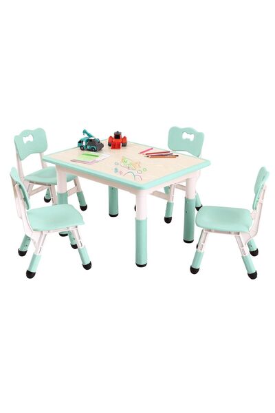 Garvee 5PCS Plastic + MDF 80x60CM Children's Table and Chair Set (One Table F...