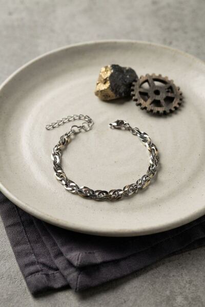 norsary 316L Steel Silver Color Rope Chain Model Men's Bracelet