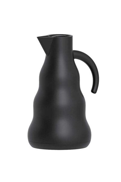 Gazella Plastic Tea/Coffee Flask 1 Liter Black, Borosilicate Glass Inside