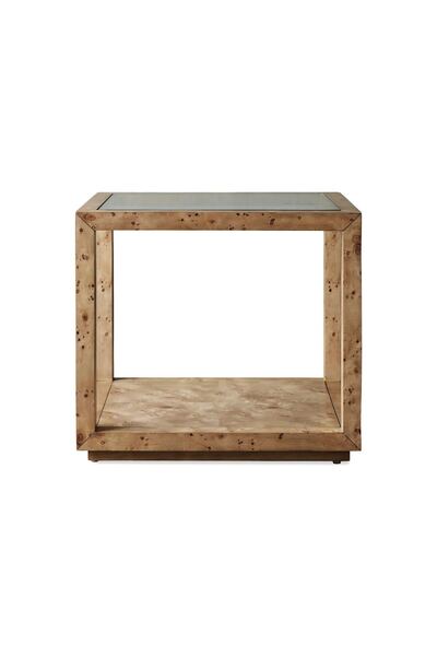 Roots Furniture Burl Elegance Glass End Table