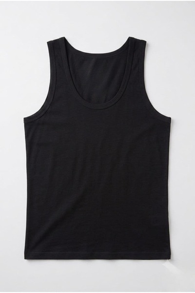 Juan Raul Lycra Cotton Black Men's Undershirt