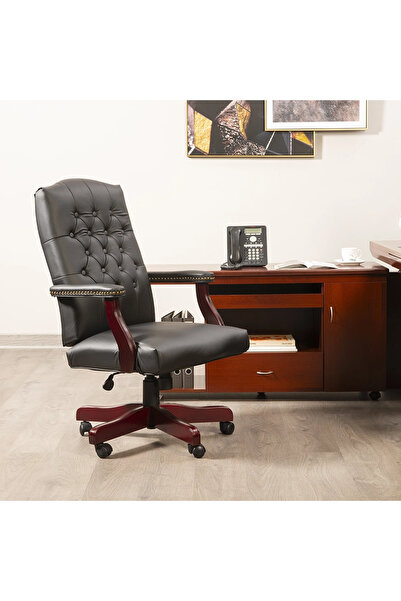 Midas Furniture كرسي أومبراث ذو ظهر عالٍ باللون الأسود