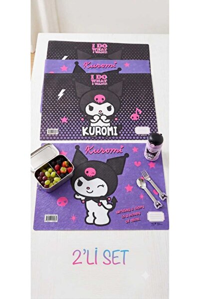ALPA STORE Kuromi Lisanslı Beslenme Örtüsü Okul Masa Örtüsü - 2Lİ SET