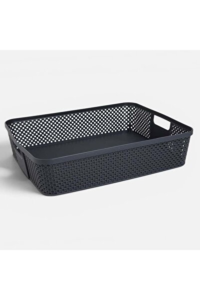 SHOPIENS Coș de depozitare perforat din plastic antracit cu mânere 5,5 L