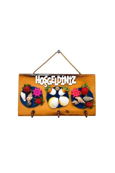 Bounty Wooden Sea Theme Keychain with Welcome Writing