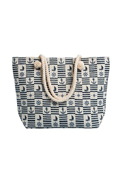 Bounty Sailor Themed Waterproof Beach Bag with Anchor and Sailboat Pattern