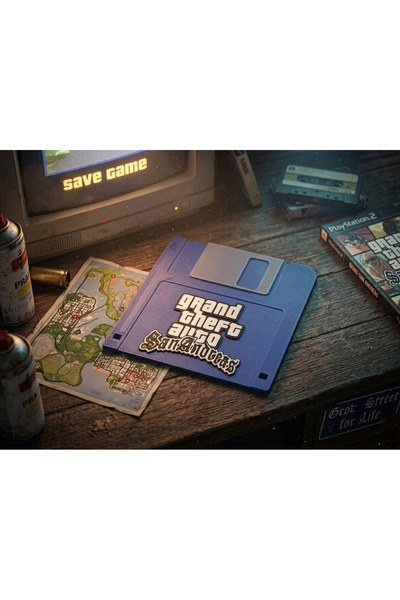 BIGBLOCK GTA San Andreas Save Point Figür - İkonik Mavi Disket 3D Baskı Figür