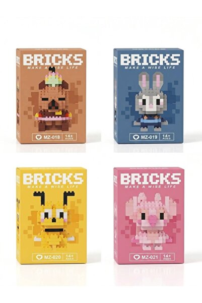 Bricks Sepexa 4'lü Mini Blok Oyuncak Seti - Sevimli Hayvanlar Serisi (Kapibal...