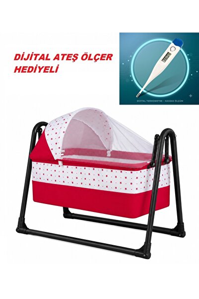 MAGNAKİDS Lüks Portatif Sallanır Sepet Beşik Hamak Beşik DİJİTAL ATEŞ ÖLÇER H...