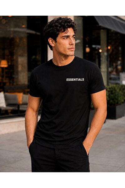 Vant Clothing Μπλουζάκι Essentials με γραπτά σχέδια σε μαύρο χρώμα