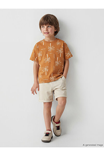 LC Waikiki Esvab • Modern & Distinctive Embroidered Boys' T-Shirt and Shorts
