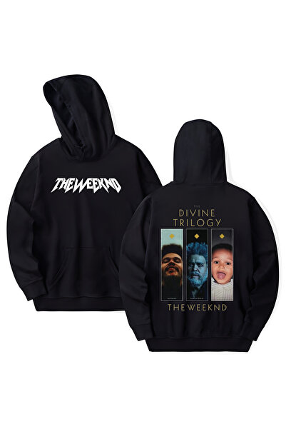 STİL-X The Weeknd Printed Cotton Long Sleeve Hooded Sweatshirt with 3 Yarns