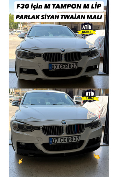 ATİK GARAJ Bmw f30 ön lip m TECH Twain malı Parlak siyah