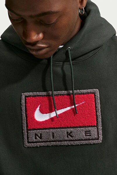 Nike Solo Swoosh Loose Fit Green Hoodie Kapüşonlu Erkek Sweatshirt Yeşil