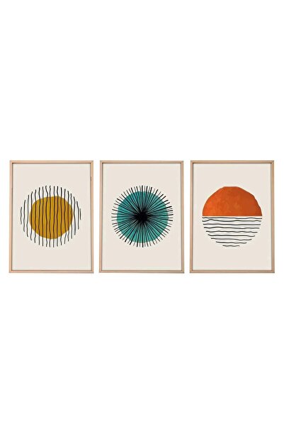 OEM Set of 3 decorative MDF/solid wood paintings, 3x50x70 cm, 2.5 cm solid wo...