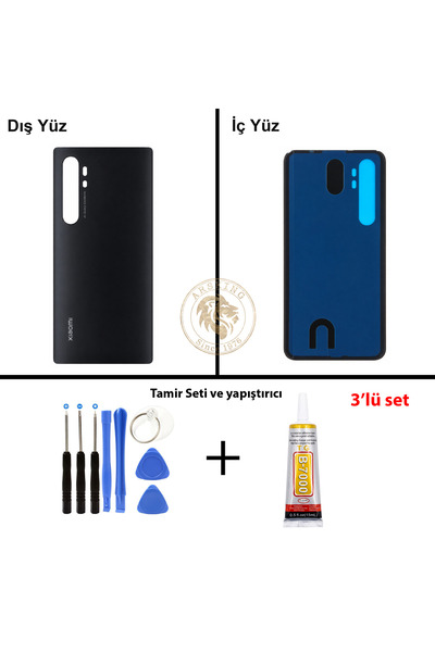ARSKİNG Xiaomi Mi Note 10 Lite Gece Yarısı Siyahı Uyumlu Arka Kapak + Yapıştı...
