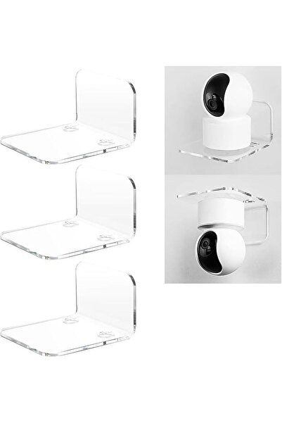 Maykela 3 Pcs Acrylic Small Wall Shelf, Surveillance Bracket with Adhesive, M...