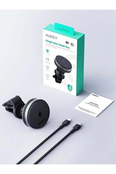 AUKEY حامل هاتف مغناطيسي للسيارة مع شاحن لاسلكي بقوة 25 واط