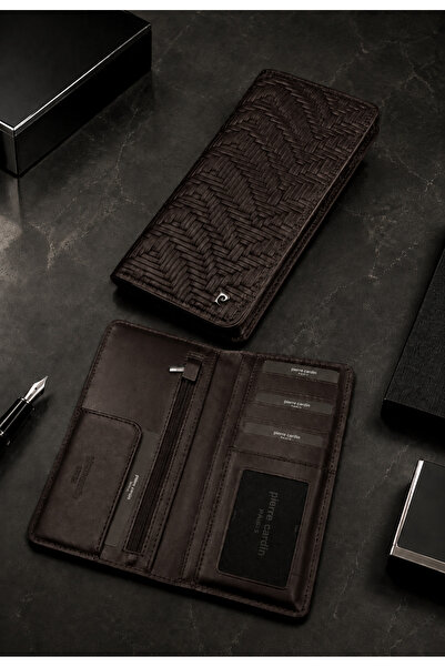 Pierre Cardin Brown Men's 100% Genuine Leather Vertical Wallet - Leather Wall...