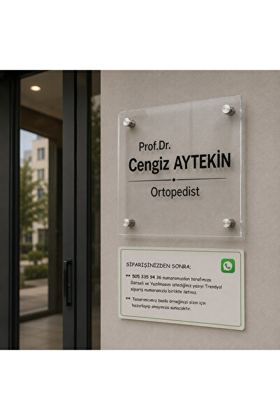 MOD UV BASKI ŞEFFAF PLEKSİ TABELA, OFİS REZİDANS PLEKSİ TABELA (ebat seçiniz)