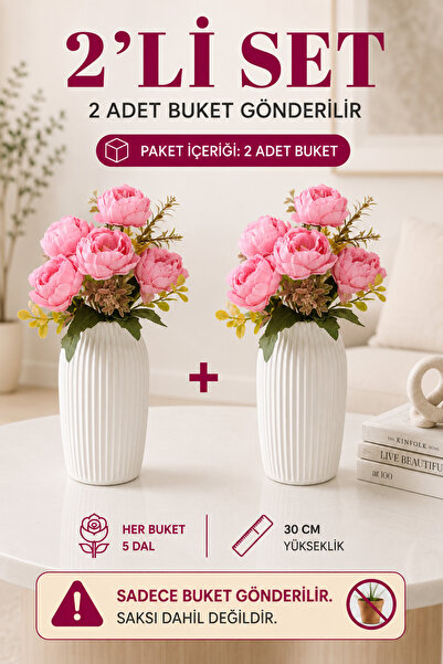 MD Aspiz Flowers 2 باقة من الزهور الاصطناعية، 5 باقات فاخرة من زهور الفاوانيا...