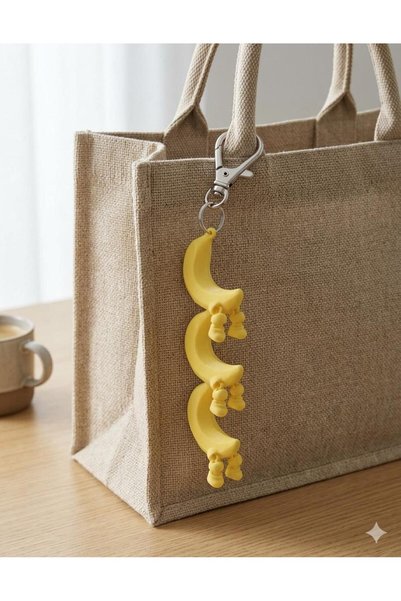 NureStore 3-Piece Banana Moving Keychain & Bag Ornament