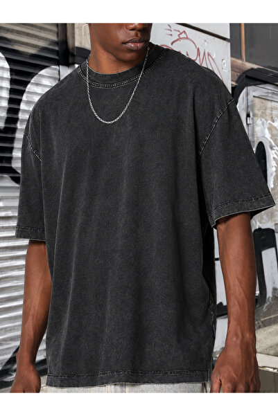 HOFFNUNG Unisex Oversize Vintage Washed Street Style Μόδα του δρόμου Βαμβακερ...