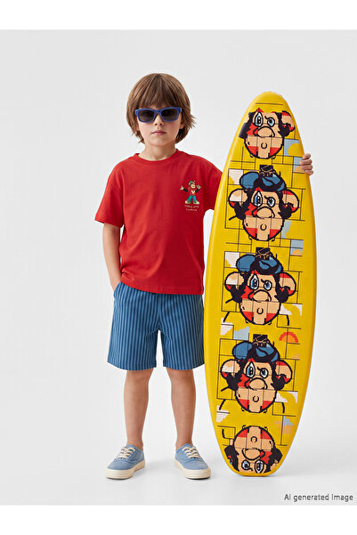 LC Waikiki Nevavm Nostalgic Monkey Printed Unisex Children's T-Shirt with a D...