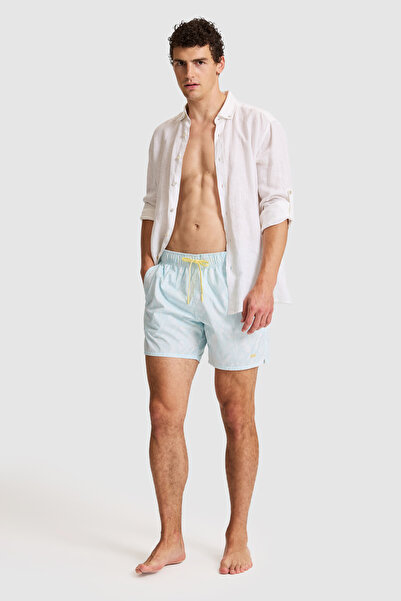 U.S. Polo Assn. شورت سباحة للرجال باللون الأخضر المائي 50322271-VR083