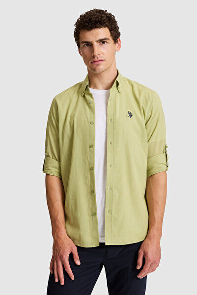 U.S. Polo Assn. Men's Green Long Sleeve Basic Shirt 50324660-Vr016