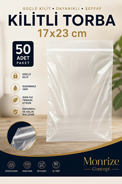 Monrize Concept حقيبة بسحاب مقاس 17×23 سم، عبوة تحتوي على 50 قطعة |   حقيبة ش...