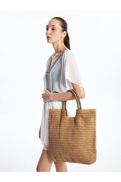 LC Waikiki LCW ACCESSORIES Ψάθινη γυναικεία τσάντα χειρός