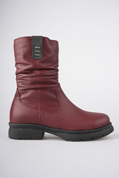 ANALİN SHOES Γυναικείες μπότες από γνήσιο δέρμα με επένδυση από γούνα - Βουργ...