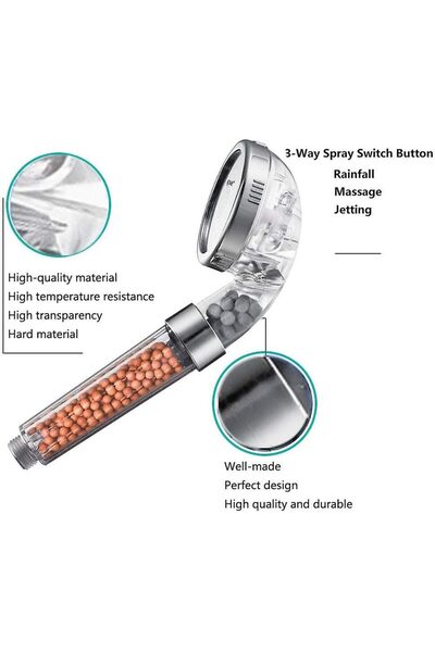 STARSTAR Shower Head, Filter Filtration High Pressure Water Saving 3 Mode Fun...